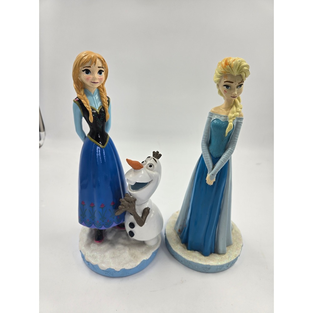 Disney Frozen Anna Elsa Olaf Figurine Set Gnome Factory 2014 Collectible Decor